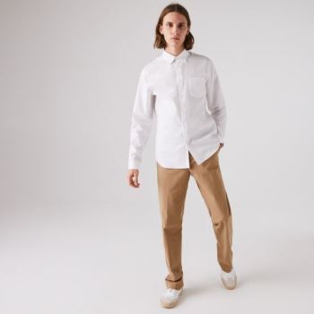 Lacoste Regular Fit Cotton Poplin Shirt Pánské - Šortky Bílé | CZ-mfMb5l